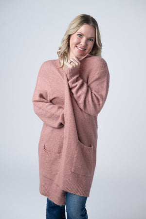 Madison Cozy Cardigan - Dusty Rose by Michelle Mae
