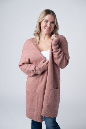 Madison Cozy Cardigan - Dusty Rose by Michelle Mae