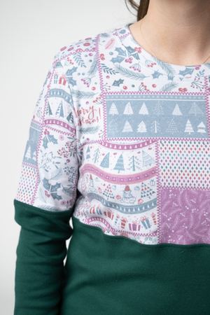 PREBOOK Natalie Pullover - Holiday Patchwork