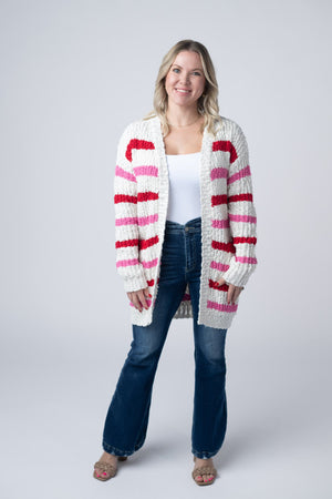 Valentine's Stripe Cardigan by Michelle Mae