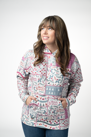 PREBOOK Soft & Cozy Pullover Hoodie - Holiday Patchwork