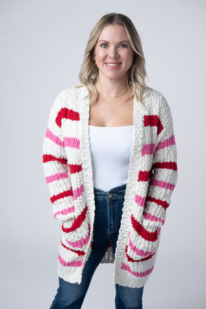 Valentine's Stripe Cardigan by Michelle Mae