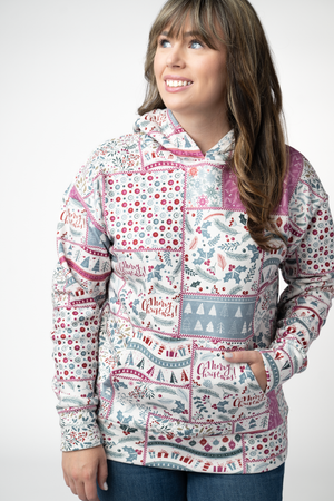 PREBOOK Soft & Cozy Pullover Hoodie - Holiday Patchwork