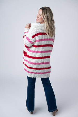 Valentine's Stripe Cardigan by Michelle Mae