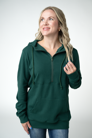 PREBOOK Pixie Pocket Halfzip Hoodie - Evergreen