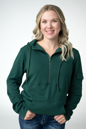 PREBOOK Pixie Pocket Halfzip Hoodie - Evergreen