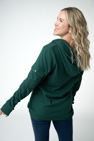 PREBOOK Pixie Pocket Halfzip Hoodie - Evergreen