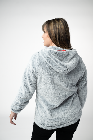 PREBOOK Sherpa Halfzip Pullover - Buffalo Plaid Accent