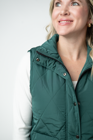 PREBOOK Remy Zip Up Vest - Evergreen