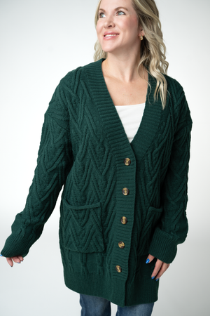 PREBOOK Brooks Button Sweater Cardigan - Evergreen