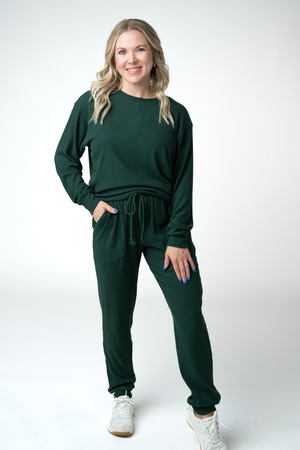 PREBOOK Corrine Ribbed Pullover Top - Evergreen