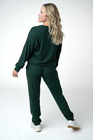 PREBOOK Corrine Ribbed Pullover Top - Evergreen