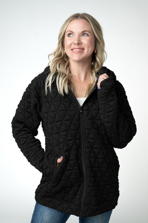 PREBOOK Geometric Fullzip Hoodie - Black