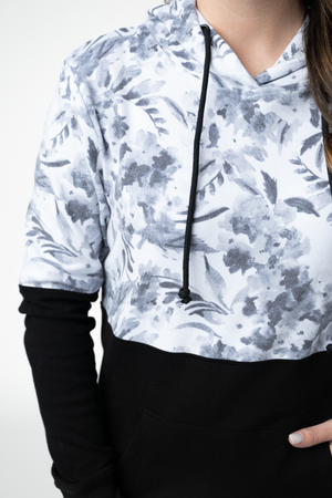 PREBOOK Hailey Pullover Hoodie - Abstract Monochrome and Black