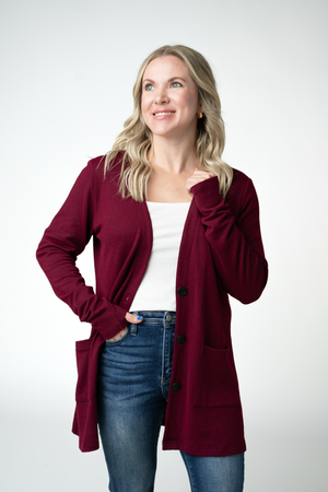 PREBOOK Cori Cardigan - Cranberry