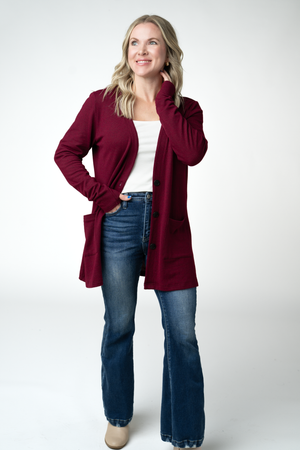 PREBOOK Cori Cardigan - Cranberry