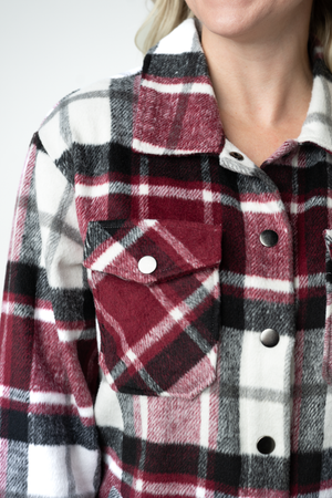 PREBOOK Norah Shacket - Merlot Plaid Mix