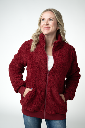 PREBOOK Skylar Sherpa Fullzip - Cranberry