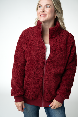 PREBOOK Skylar Sherpa Fullzip - Cranberry