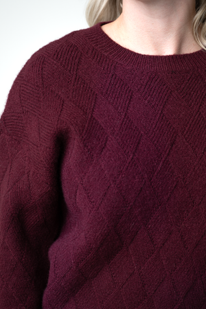 PREBOOK Demi Diamond Sweater - Burgundy