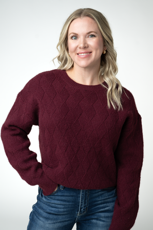 PREBOOK Demi Diamond Sweater - Burgundy