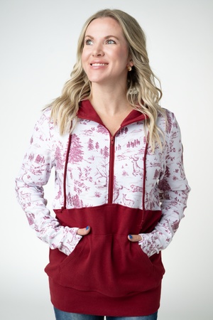 PREBOOK HalfZip Hoodie - Cranberry Woodland