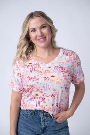 Sophie Tee - Coral Sunset Floral by Michelle Mae