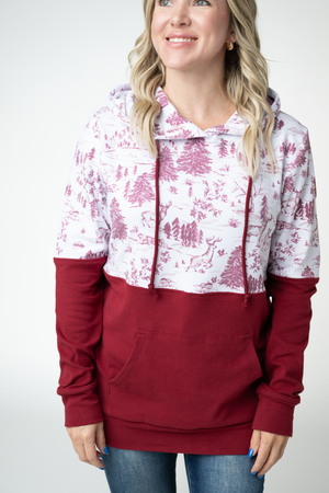 PREBOOK Hailey Pullover Hoodie - Cranberry Woodland and Cranberry