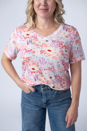 Sophie Tee - Coral Sunset Floral by Michelle Mae