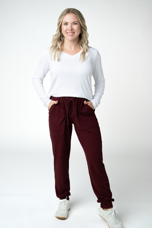 PREBOOK Corrine Joggers - Dark Burgundy