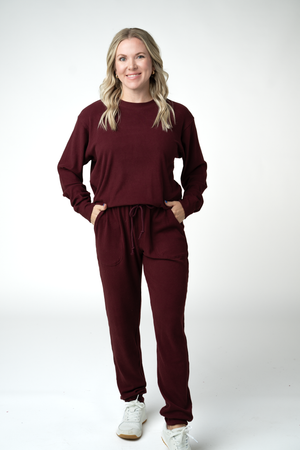 PREBOOK Corrine Joggers - Dark Burgundy