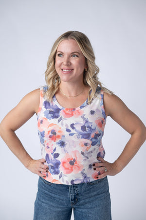 Ava Tank - Sunset Watercolor Floral by Michelle Mae