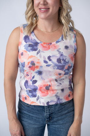 Ava Tank - Sunset Watercolor Floral by Michelle Mae