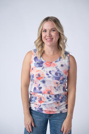 Ava Tank - Sunset Watercolor Floral by Michelle Mae