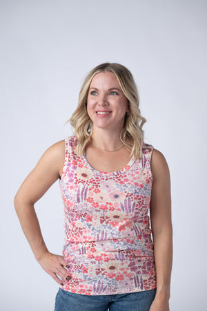 Ava Tank - Coral Sunset Floral by Michelle Mae