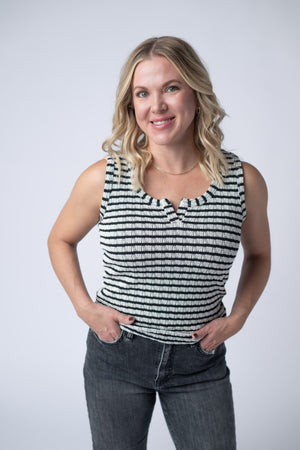 Stella Striped Tank - Black by Michelle Mae