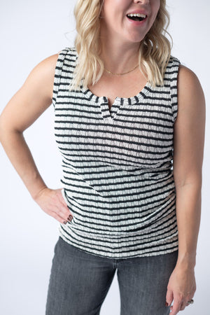 Stella Striped Tank - Black by Michelle Mae