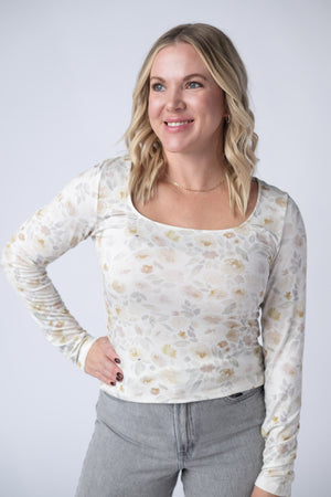 Alyssa Long Sleeve Top - Blush Floral by Michelle Mae