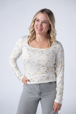Alyssa Long Sleeve Top - Blush Floral by Michelle Mae