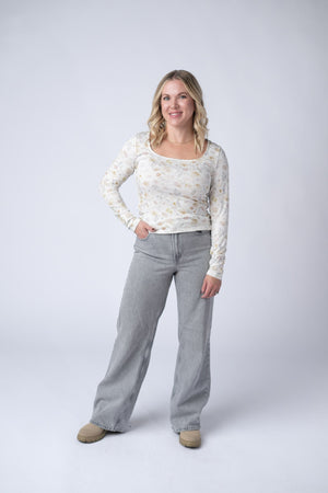 Alyssa Long Sleeve Top - Blush Floral by Michelle Mae