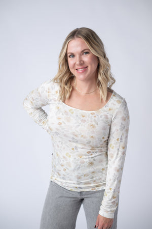 Alyssa Long Sleeve Top - Blush Floral by Michelle Mae