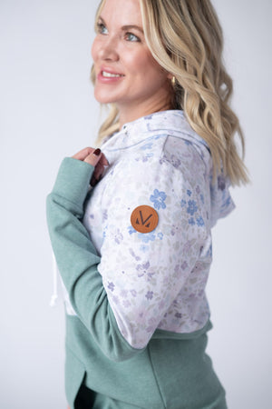 Hailey Pullover Hoodie - Spring Meadows and Sage by Michelle Mae