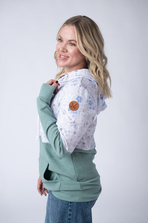 Hailey Pullover Hoodie - Spring Meadows and Sage by Michelle Mae