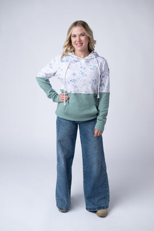 Hailey Pullover Hoodie - Spring Meadows and Sage by Michelle Mae
