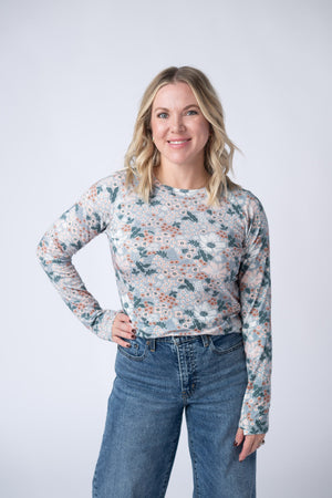 Blair Long Sleeve Top - Ditsy Blush Floral by Michelle Mae