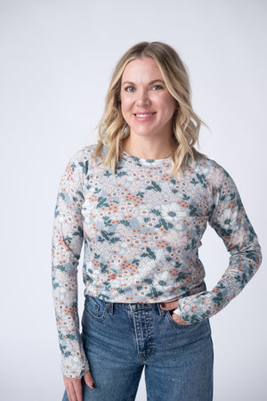 Blair Long Sleeve Top - Ditsy Blush Floral by Michelle Mae