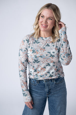 Blair Long Sleeve Top - Ditsy Blush Floral by Michelle Mae