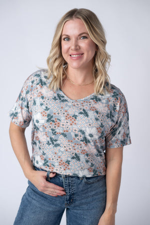 Chloe Cozy Tee - Ditsy Blush Floral by Michelle Mae
