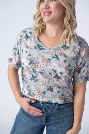 Chloe Cozy Tee - Ditsy Blush Floral by Michelle Mae