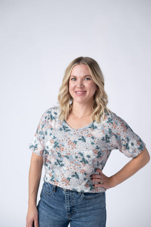 Chloe Cozy Tee - Ditsy Blush Floral by Michelle Mae